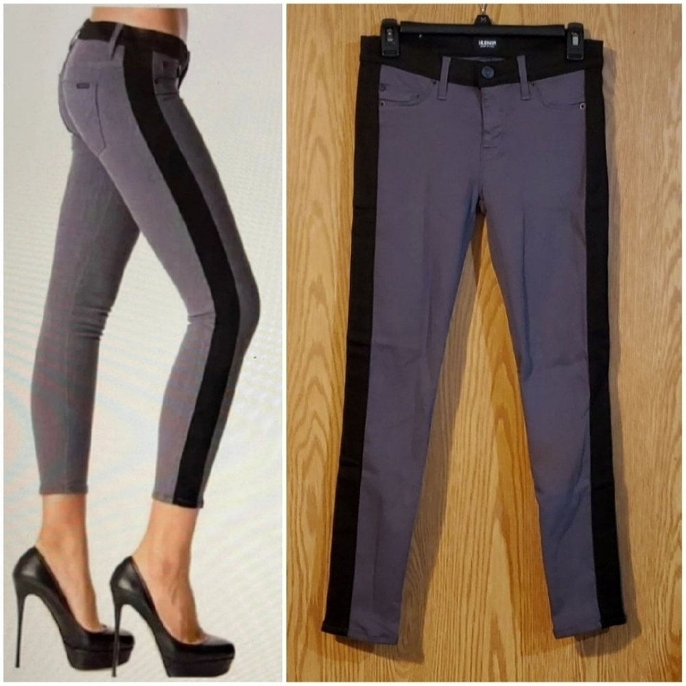 Hudson Jeans Leeloo Super Skinny Crop W/side Stripe Size 26 StretchCotton Blend